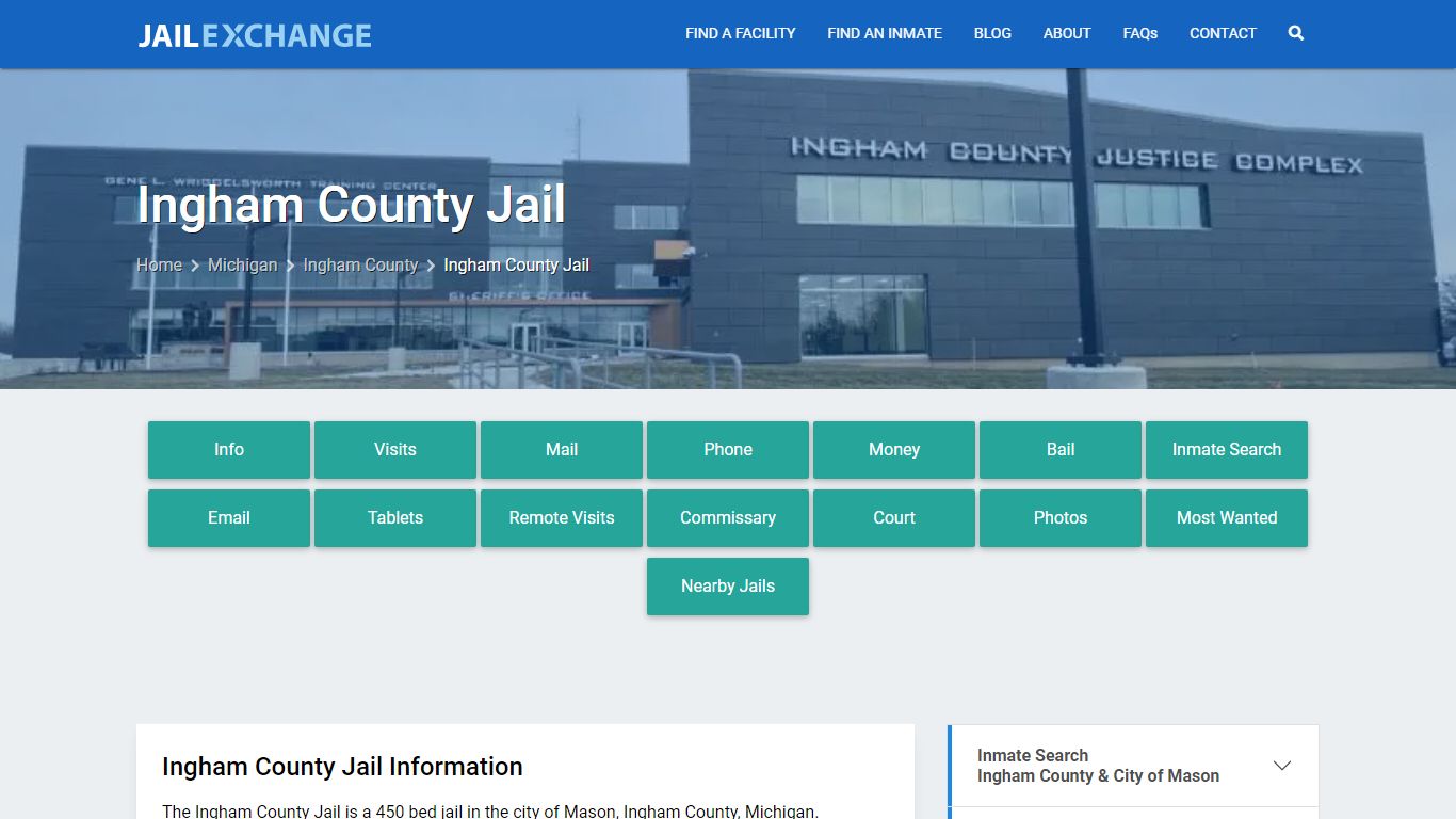 Ingham County Jail, MI Inmate Search, Information